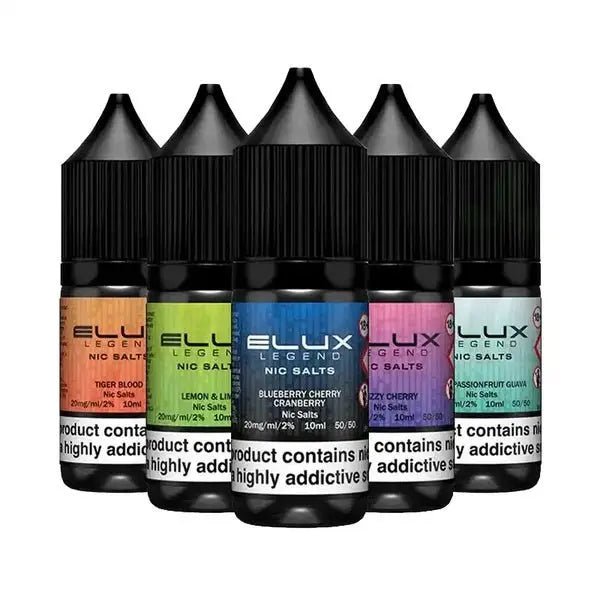 elux vape juice Eliquid Nic Salts 10ml (Pack of 10) Select Colour:Diamond White Vape 'em if you Buttonless