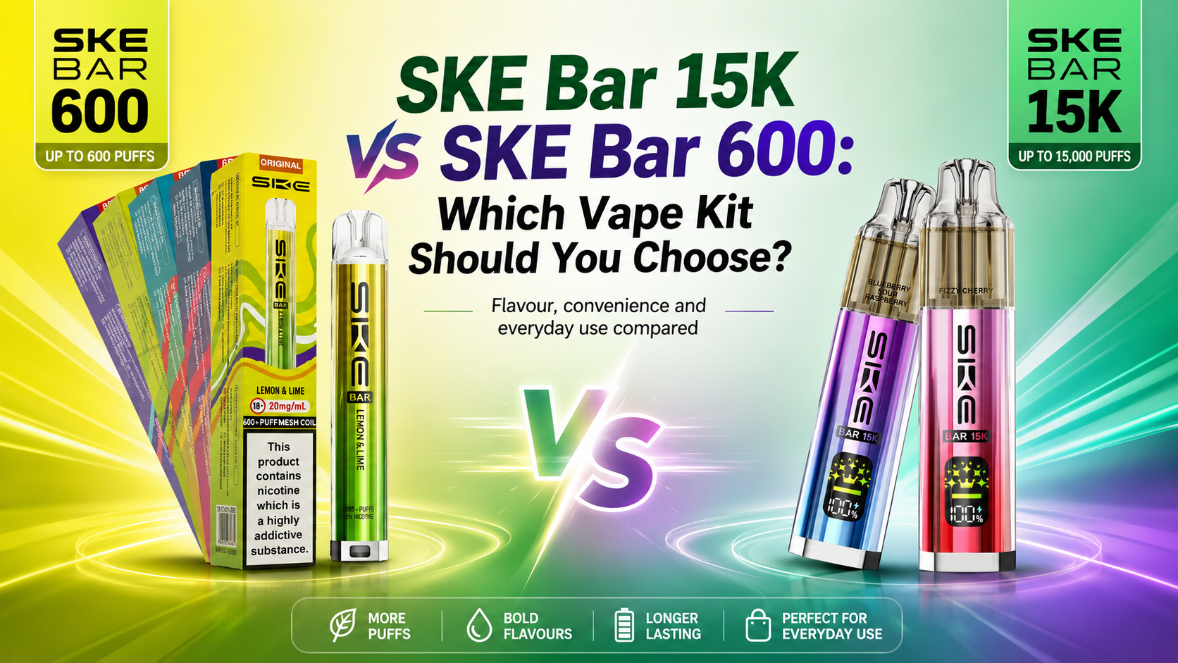 SKE Bar 15K vs SKE Bar 600: Which Vape Kit Should You Choose? - Planet Puff