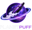 Logo of Planet Puff with a purple and white design on a white background