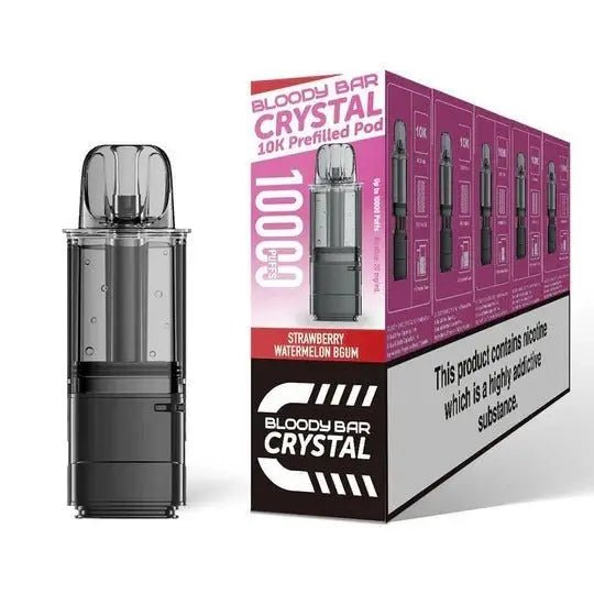 Bloody Bar 10K Crystal Refill Pods - Strawberry Watermelon Bubblegum-Planet Puff