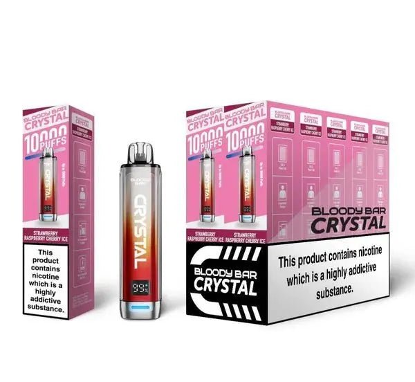 Bloody Bar Crystal 10K Prefilled Vape Kit - Strawberry Raspberry Cherry Ice-Planet Puff