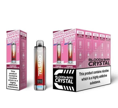 Bloody Bar Crystal 10K Prefilled Vape Kit - Strawberry Raspberry Cherry Ice-Planet Puff