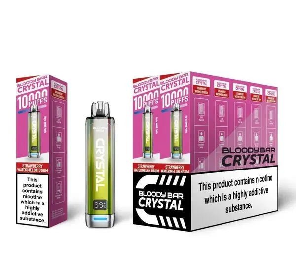 Bloody Bar Crystal 10K Prefilled Vape Kit - Strawberry Watermelon Bubblegum-Planet Puff