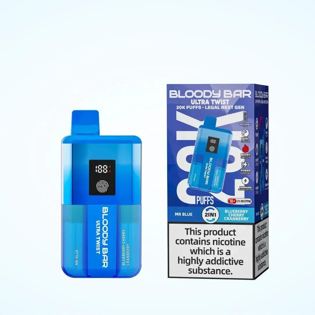 Bloody Bar Ultra Twist 20K Prefilled Pod Kit - Mr Blue/ Blueberry Cranberry Cherry-Planet Puff