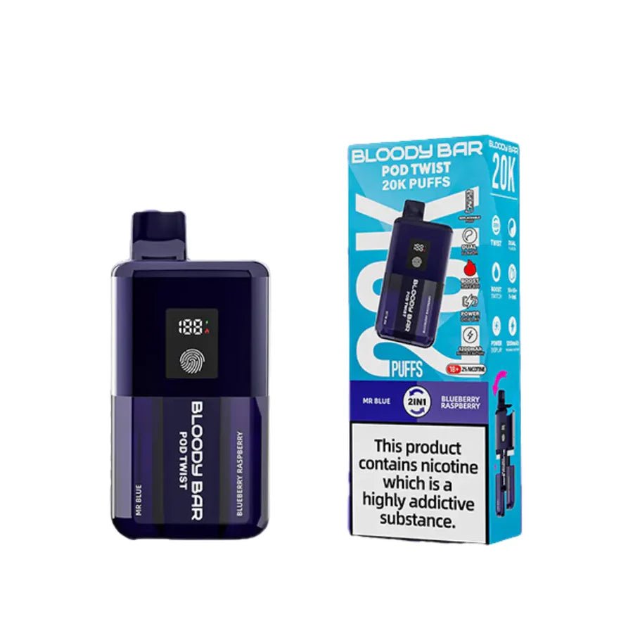 Bloody Bar Ultra Twist 20K Prefilled Pod Kit - Mr Blue/ Blueberry Raspberry-Planet Puff
