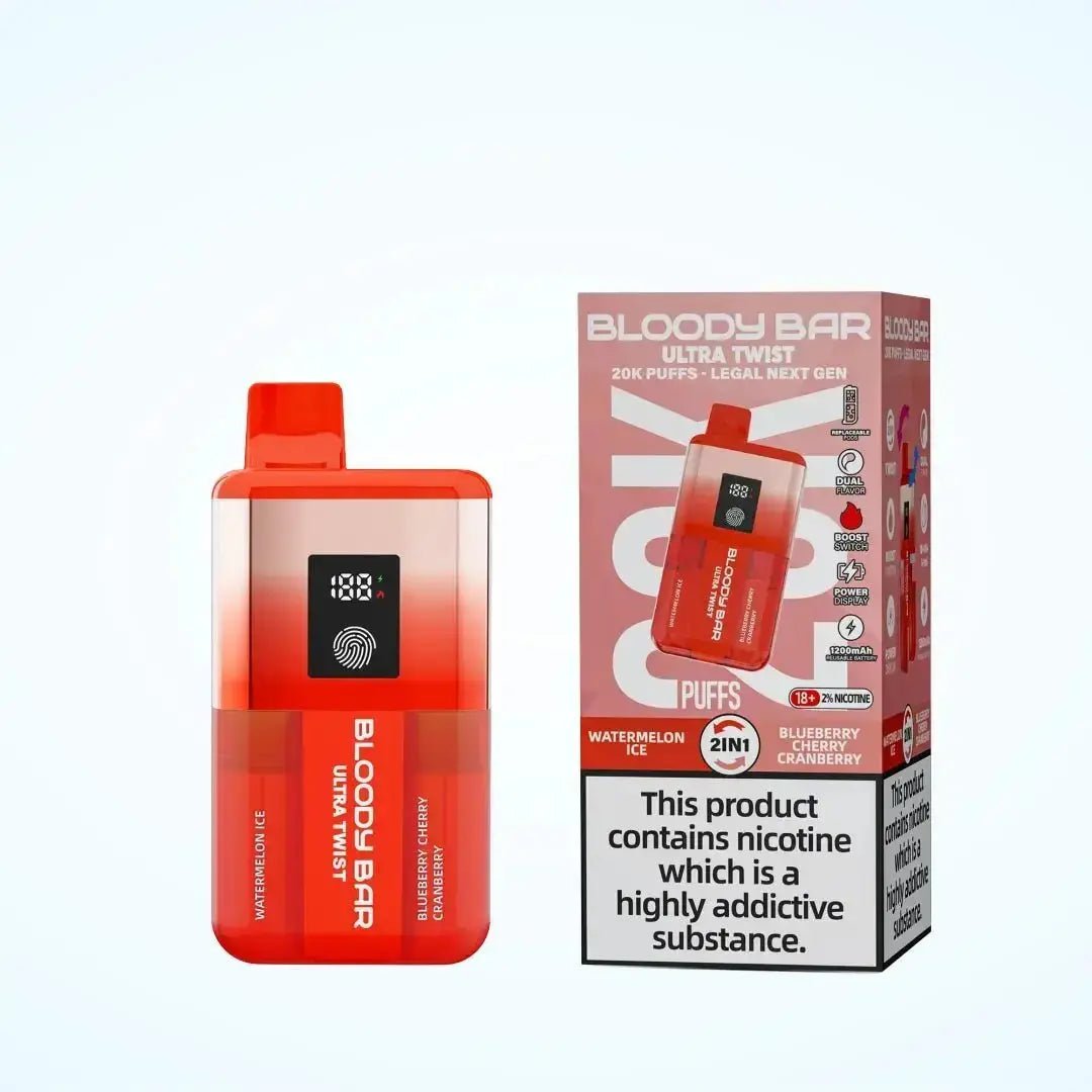 Bloody Bar Ultra Twist 20K Prefilled Pod Kit - Watermelon Ice/ Blueberry Cranberry Raspberry-Planet Puff