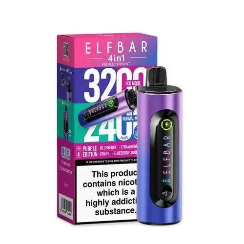 Elf Bar 4 - in - 1 3200 Prefilled Pod Kit (Pack of 5) - varient_name - Planet Puff