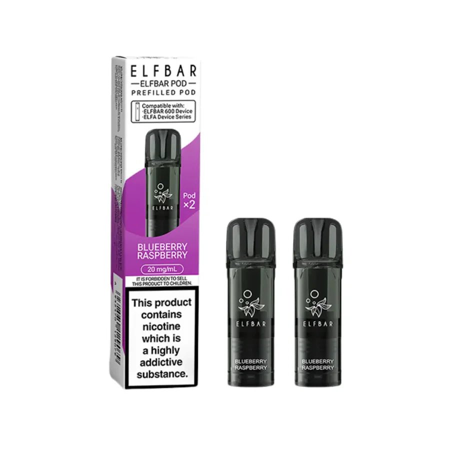 Elf Bar 600 Refill Pods (Pack Of 2) - Blueberry Raspberry-Planet Puff