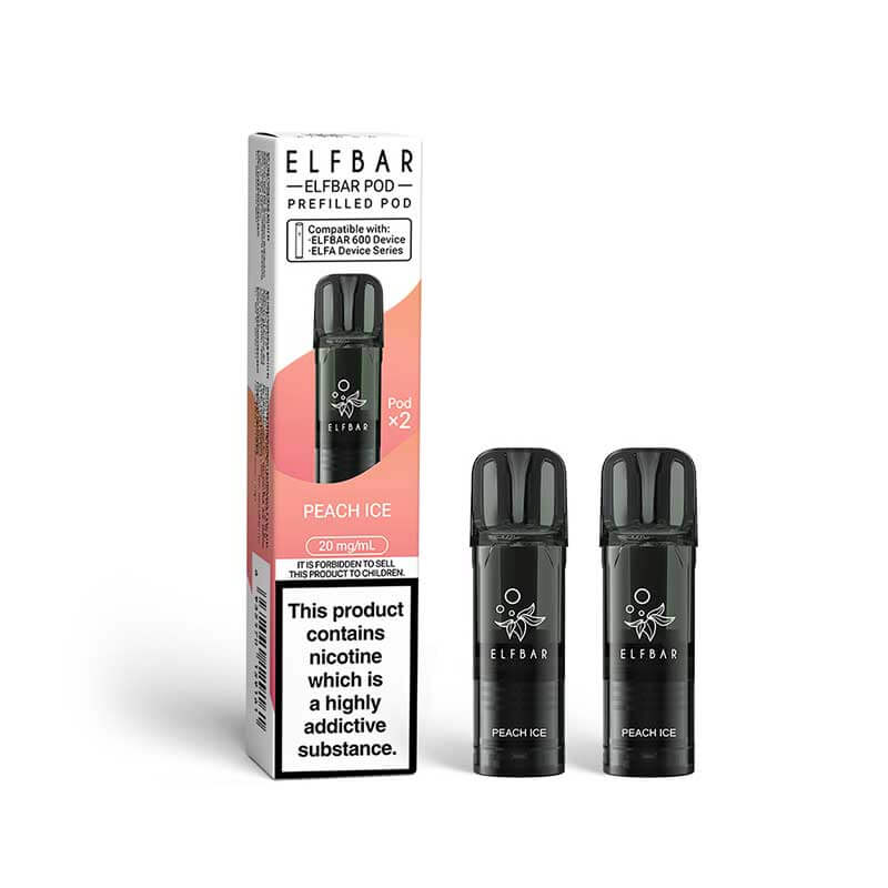 Elf Bar 600 Refill Pods (Pack Of 2) - Peach Ice-Planet Puff