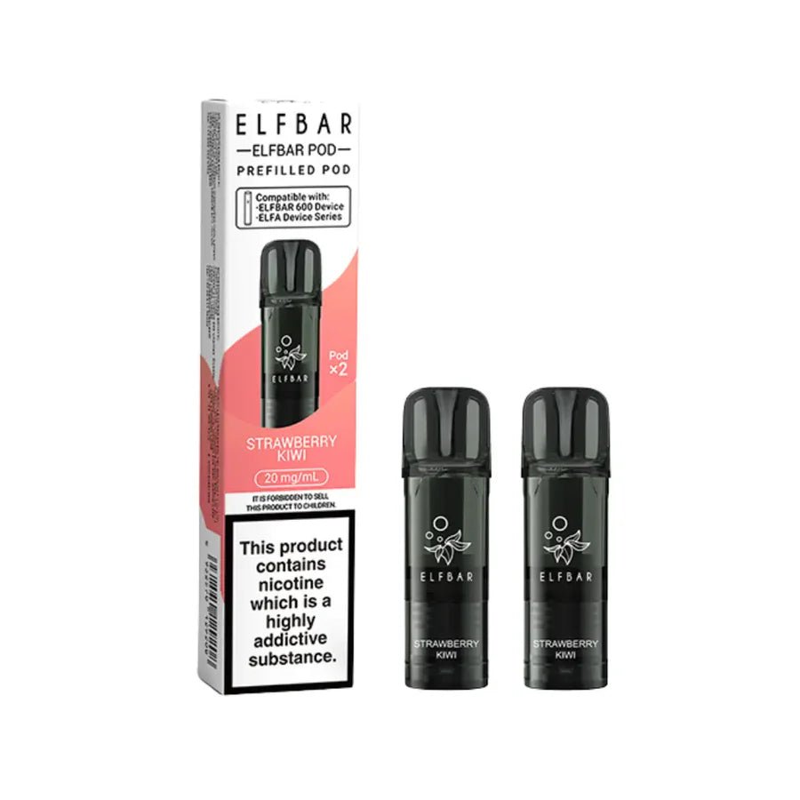 Elf Bar 600 Refill Pods (Pack Of 2) - Strawberry Kiwi-Planet Puff