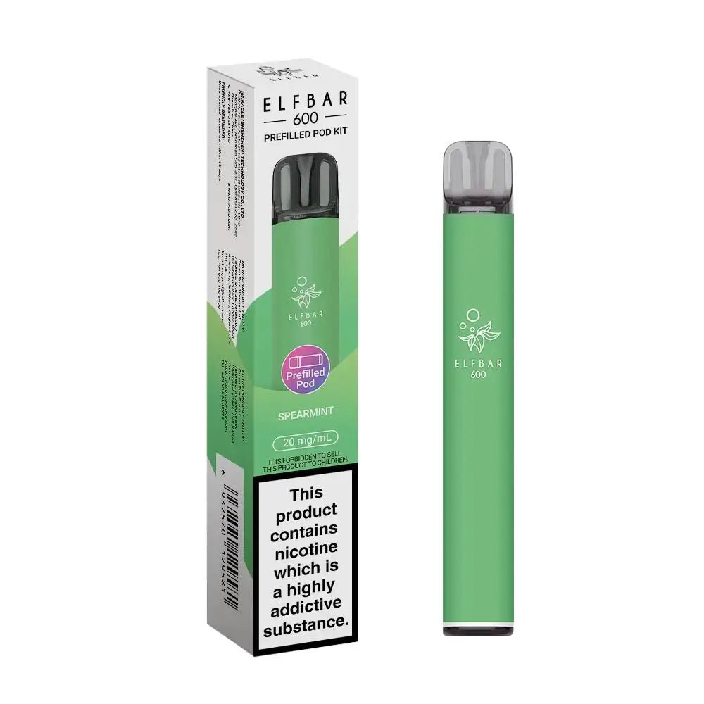 Elf Bar 600 Prefilled Vape Kit - Spearmint-Planet Puff