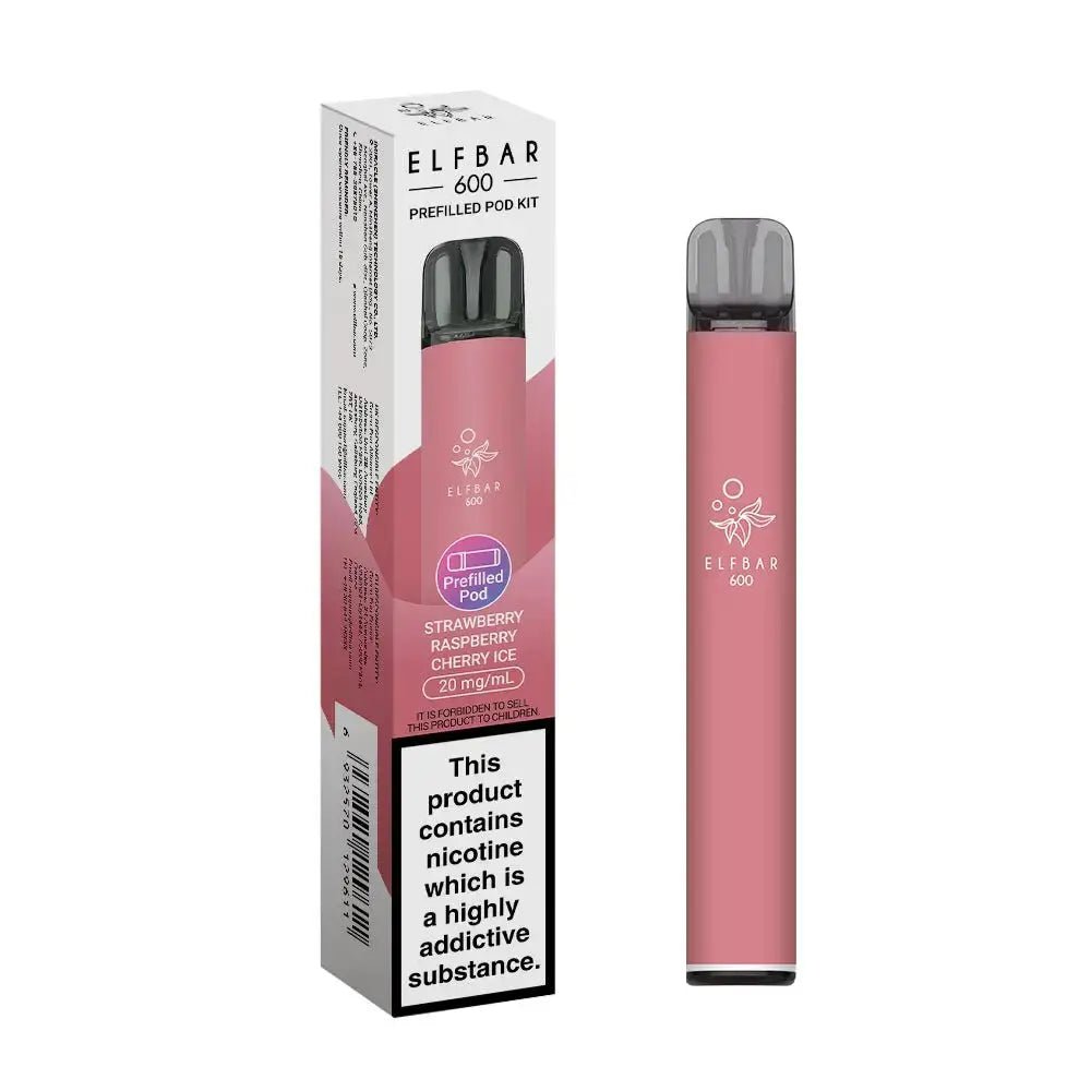 Elf Bar 600 Prefilled Vape Kit - Strawberry Raspberry Cherry Ice-Planet Puff