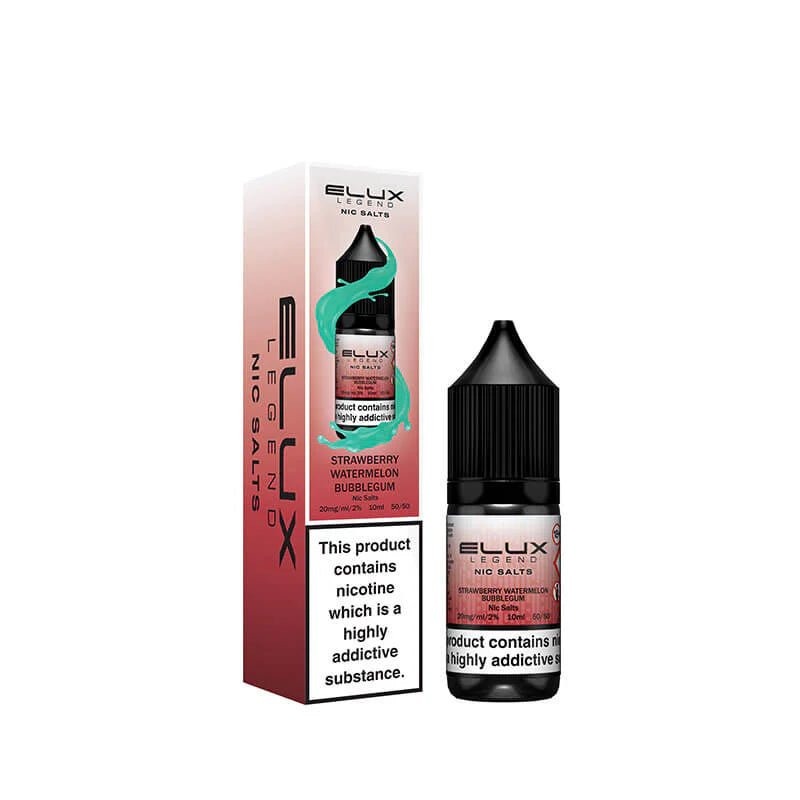 Elux Eliquid Nic Salts 10ml (Pack of 10) | Elux Vape Juice - 10mg-Strawberry Watermelon Bubblegum-Planet Puff