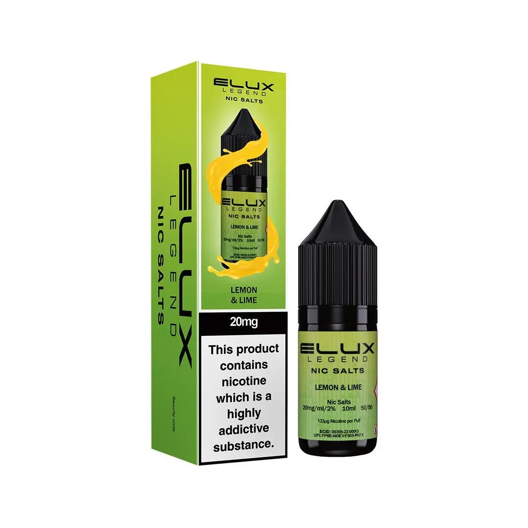 Elux Eliquid Nic Salts 10ml (Pack of 10) | Elux Vape Juice - 10mg-Lemon and Lime-Planet Puff