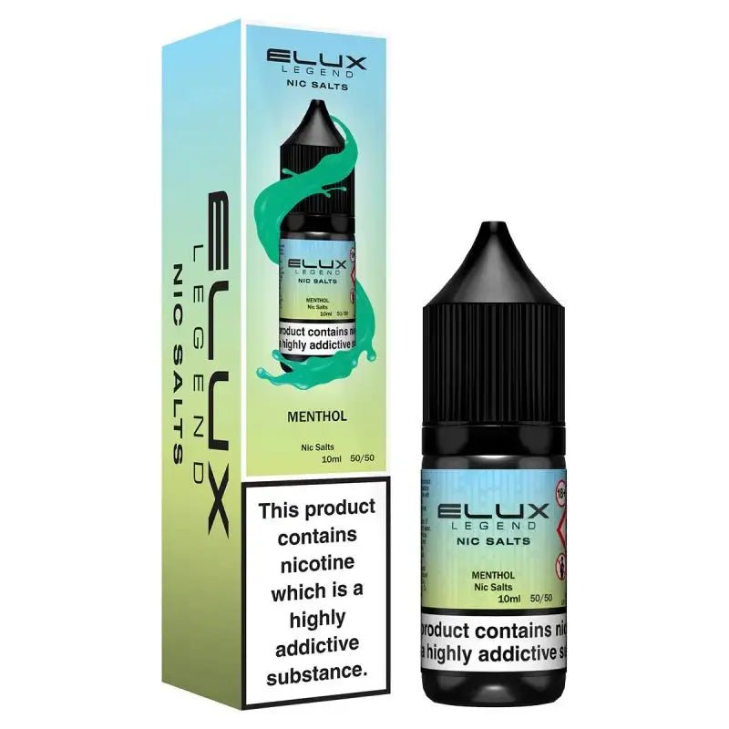 Elux Eliquid Nic Salts 10ml (Pack of 10) | Elux Vape Juice - 10mg-Menthol-Planet Puff