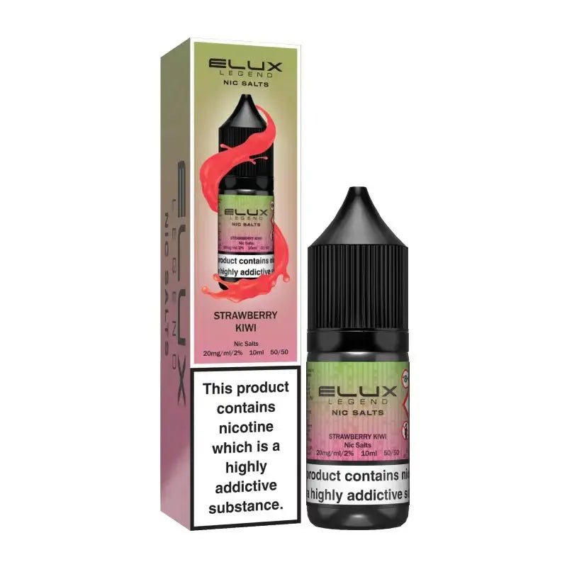 Elux Eliquid Nic Salts 10ml (Pack of 10) | Elux Vape Juice - 10mg-Strawberry Kiwi-Planet Puff