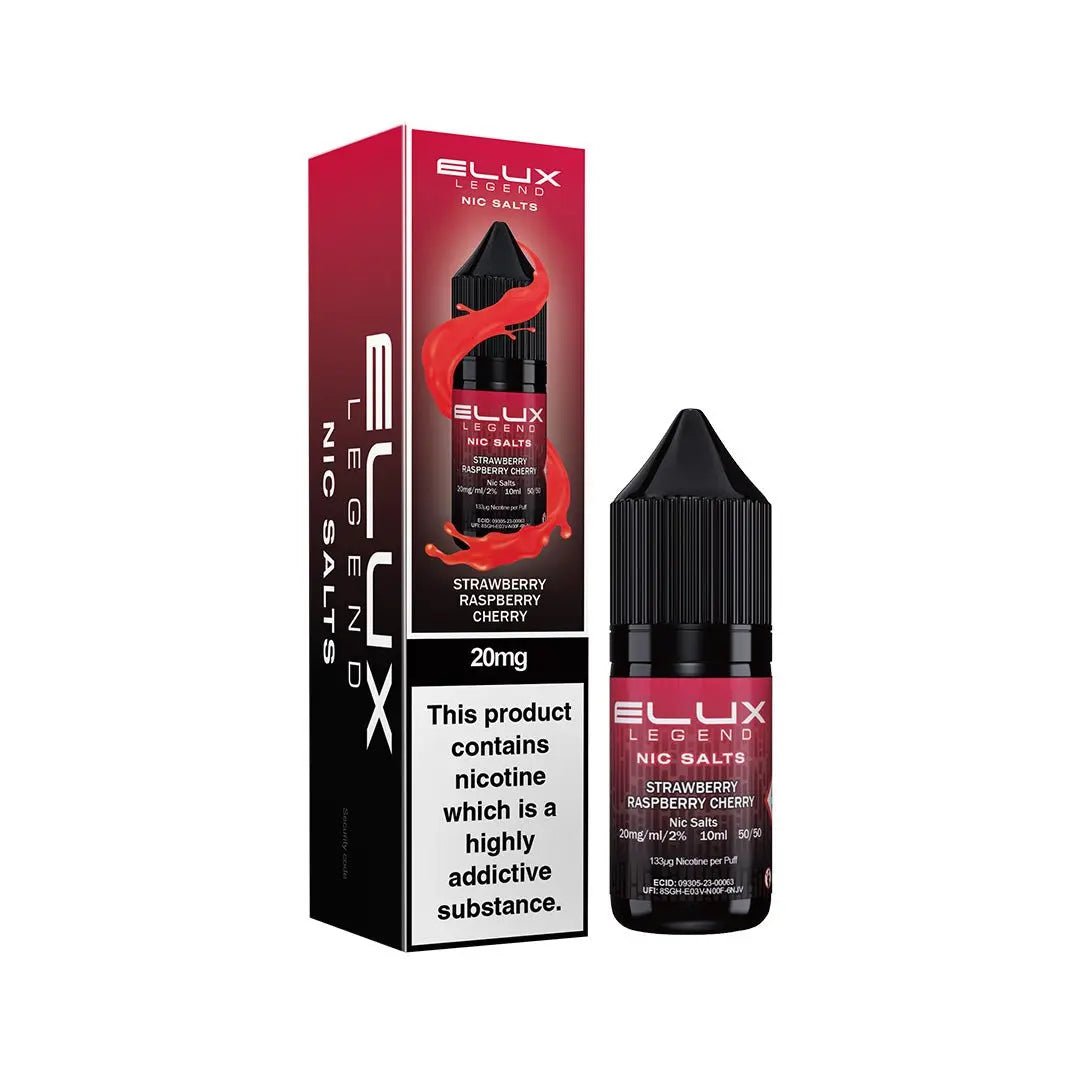 Elux Eliquid Nic Salts 10ml (Pack of 10) | Elux Vape Juice - 10mg-Strawberry Raspberry Cherry-Planet Puff