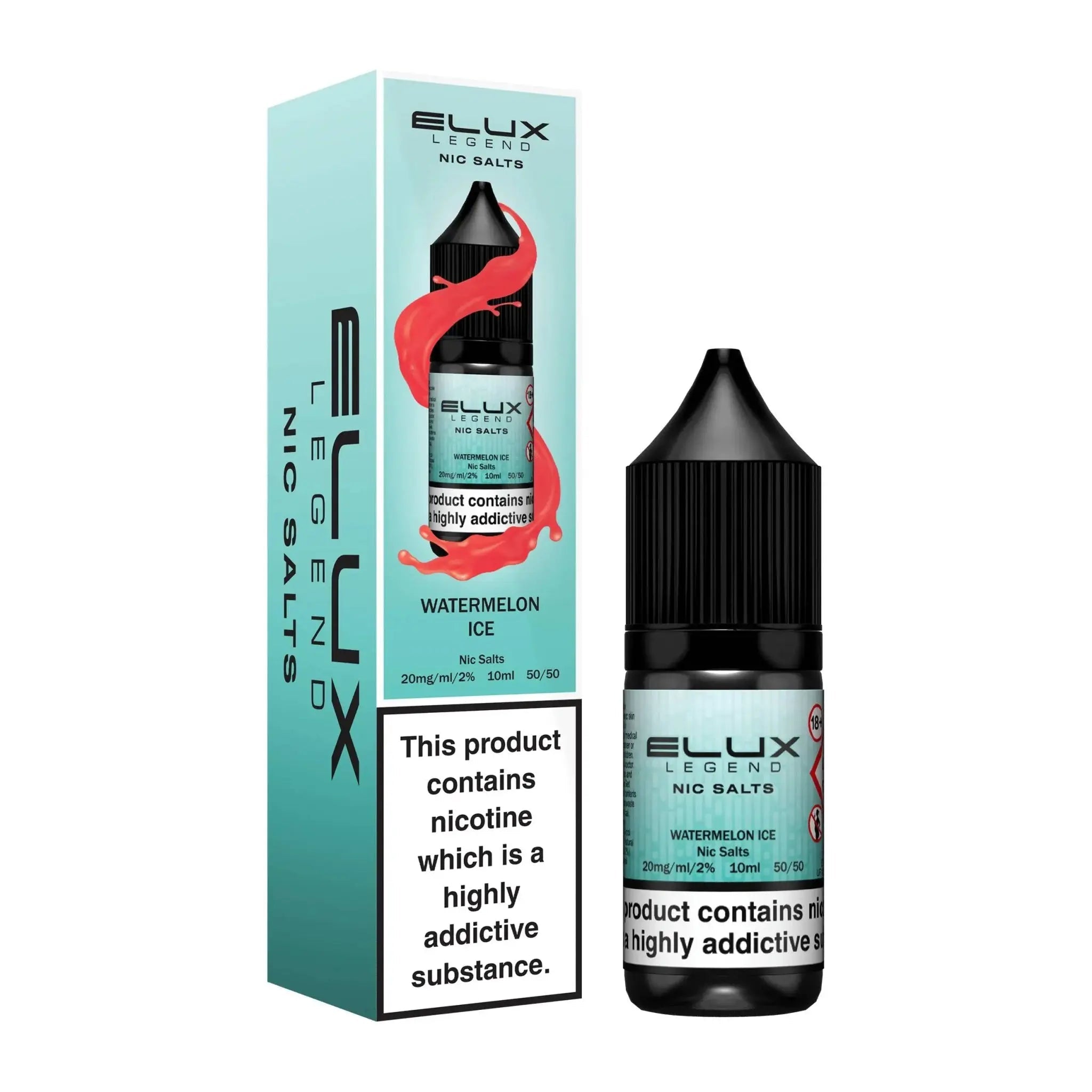 Elux Eliquid Nic Salts 10ml (Pack of 10) | Elux Vape Juice - 10mg-Watermelon Ice-Planet Puff