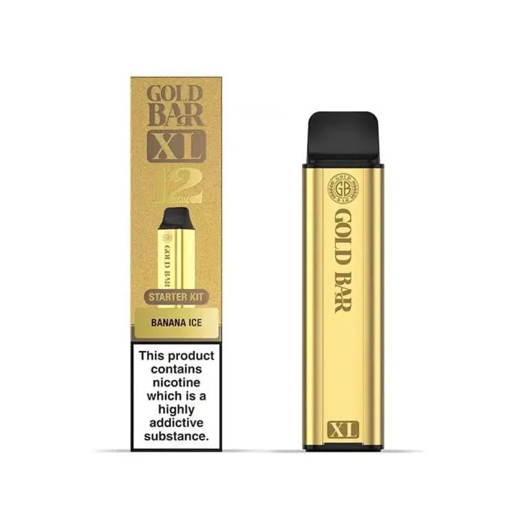 Gold Bar Vape XL Prefilled Vape Kit | 10K Puffs -Banana Ice-Planet Puff