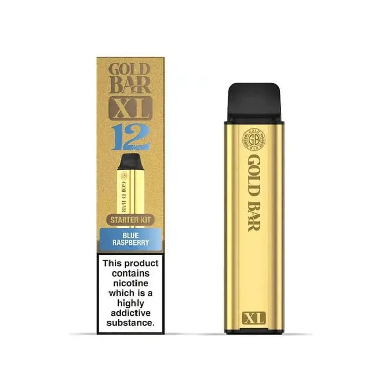 Gold Bar Vape XL Prefilled Vape Kit | 10K Puffs -Blue Raspberry-Planet Puff