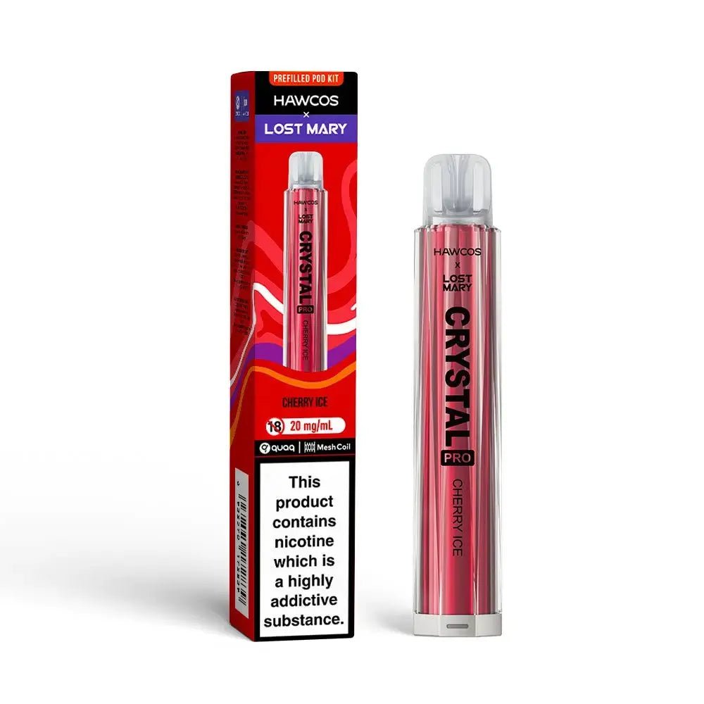 Hawcos x Lost Mary Crystal Pro Pod Kit - (Pack of 10) -Cherry Ice -Planet Puff