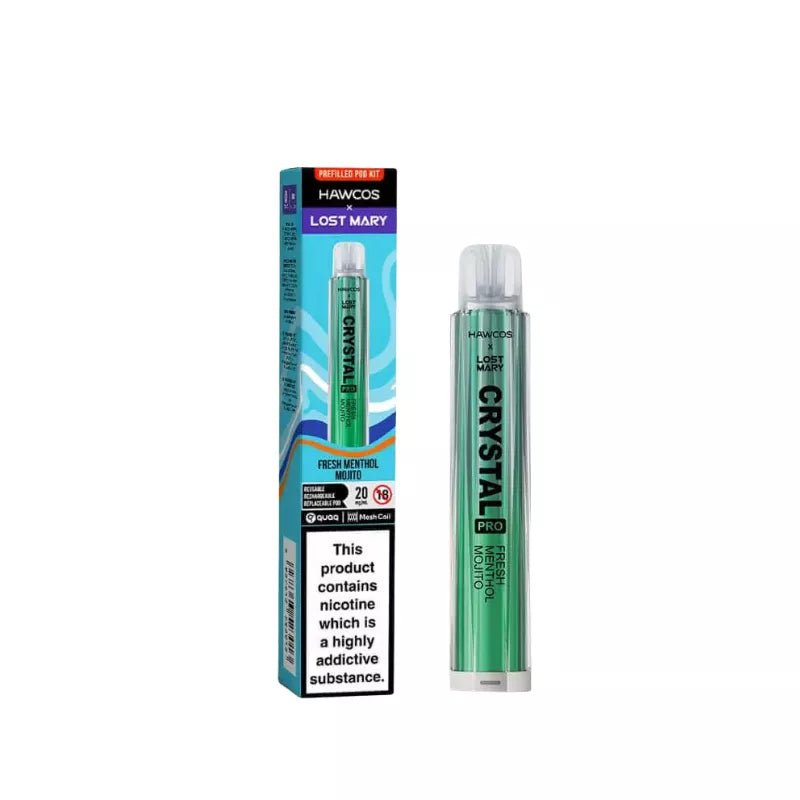 Hawcos x Lost Mary Crystal Pro Pod Kit - (Pack of 10) -Fresh Menthol Mojito -Planet Puff