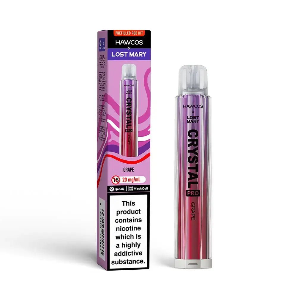 Hawcos x Lost Mary Crystal Pro Pod Kit - (Pack of 10) -Grape -Planet Puff