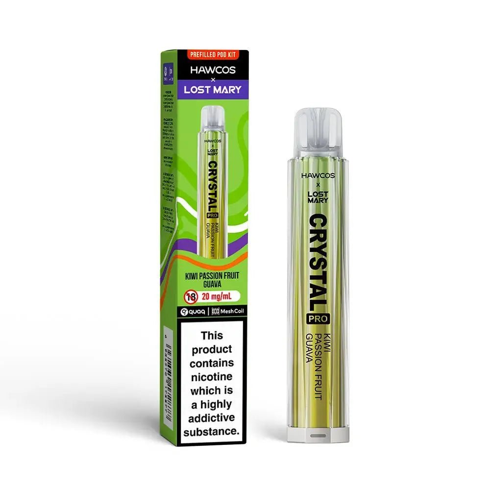 Hawcos x Lost Mary Crystal Pro Pod Kit - (Pack of 10) -Kiwi Passionfruit Guava -Planet Puff