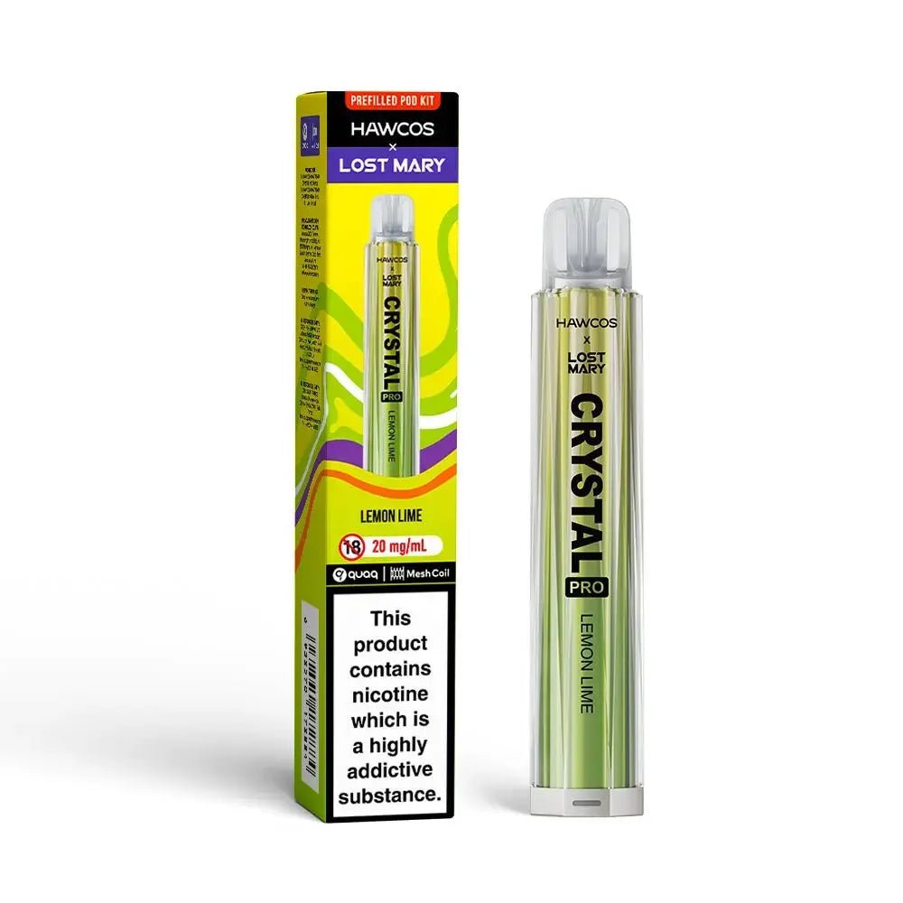 Hawcos x Lost Mary Crystal Pro Pod Kit - (Pack of 10) -Lemon Lime -Planet Puff