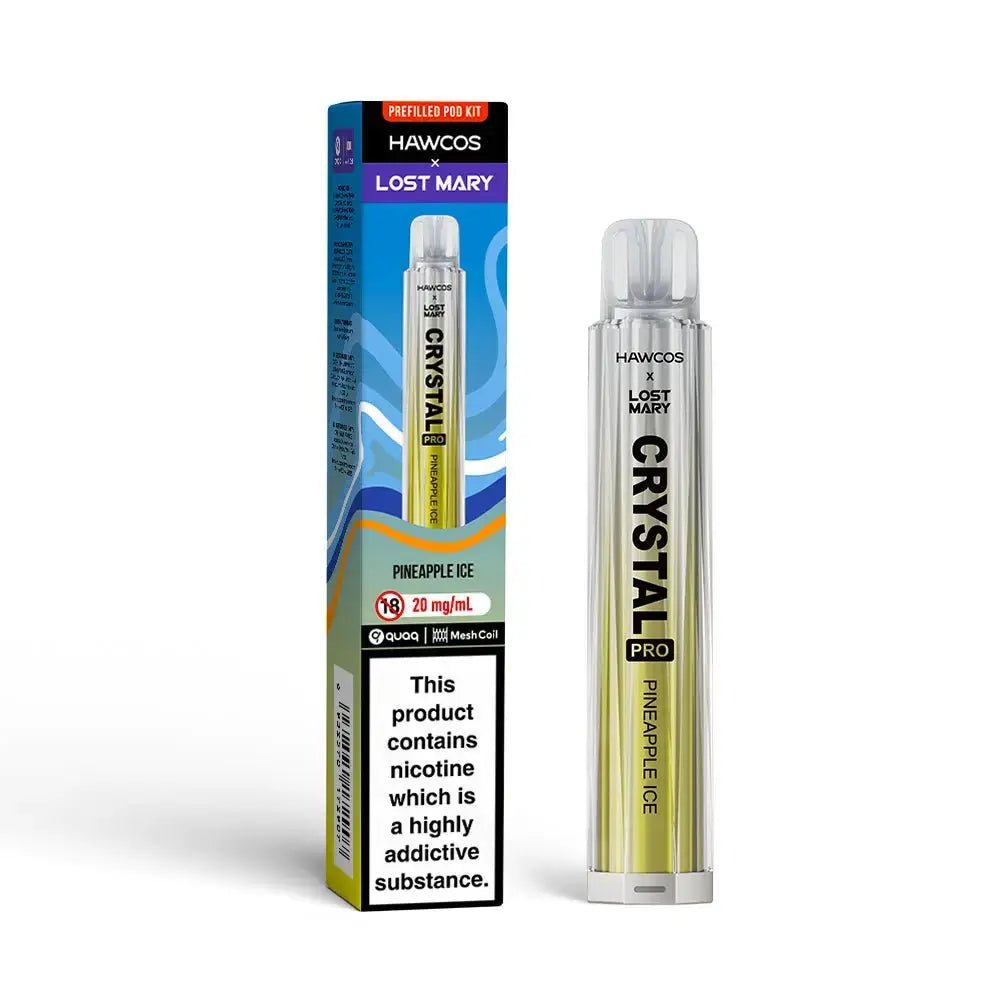 Hawcos x Lost Mary Crystal Pro Pod Kit - (Pack of 10) -Pineapple Ice -Planet Puff