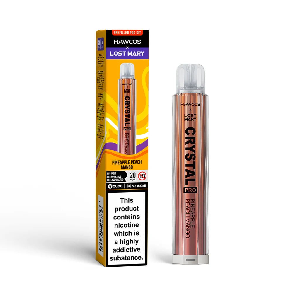 Hawcos x Lost Mary Crystal Pro Pod Kit - (Pack of 10) -Pineapple Peach Mango -Planet Puff