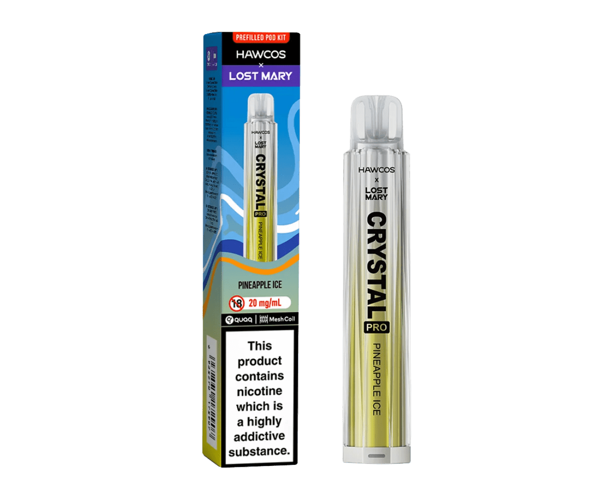Hawcos x Lost Mary Crystal Pro Pod Kit - (Pack of 10) -Sour Pineapple Ice -Planet Puff