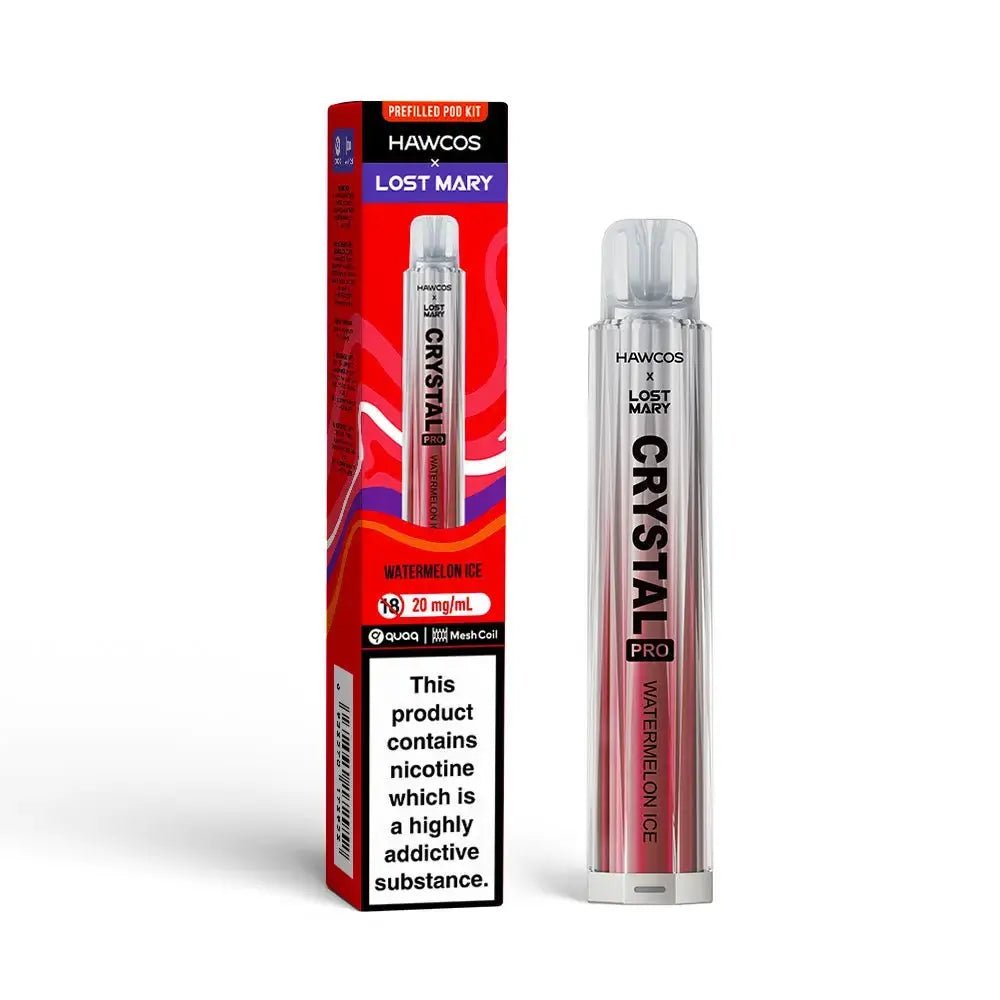 Hawcos x Lost Mary Crystal Pro Pod Kit - (Pack of 10) -Watermelon Ice -Planet Puff