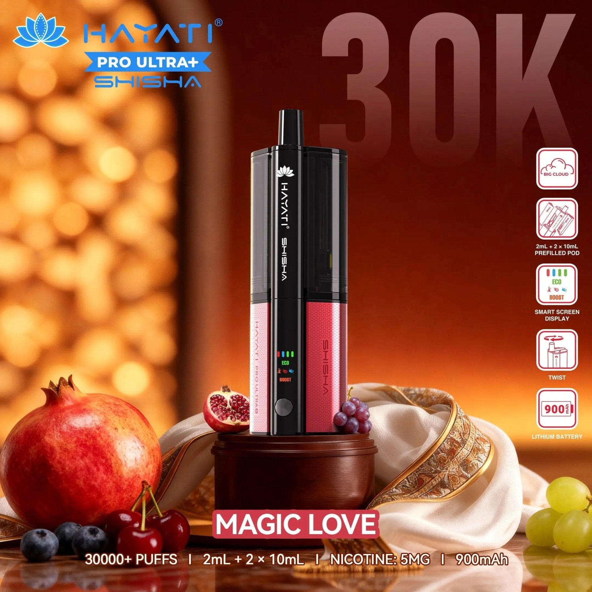 Hayati Shisha 30K Pro Ultra Plus 30000 Puff Pod Kit - Magic Love-Planet Puff