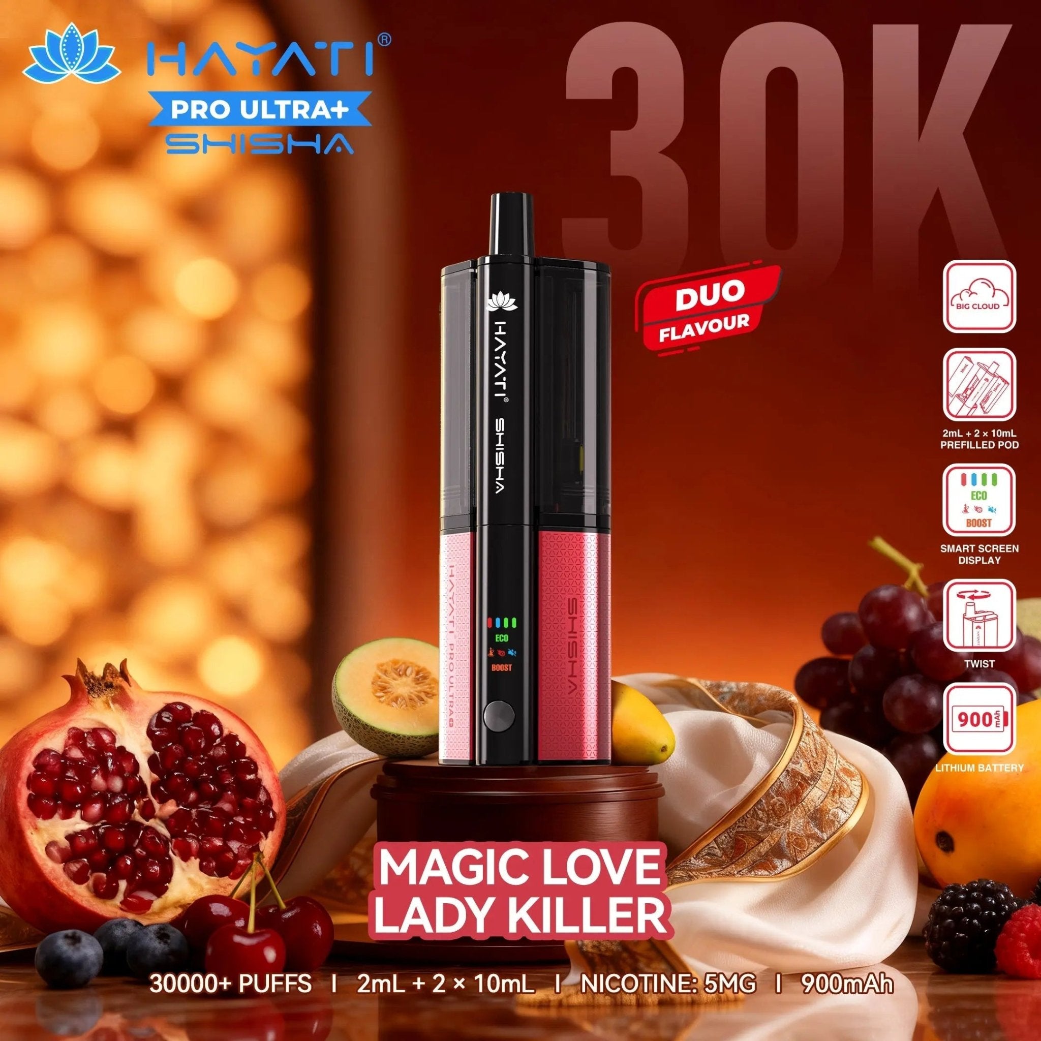Hayati Shisha 30K Pro Ultra Plus 30000 Puff Pod Kit - Magic Love – Lady Killer-Planet Puff