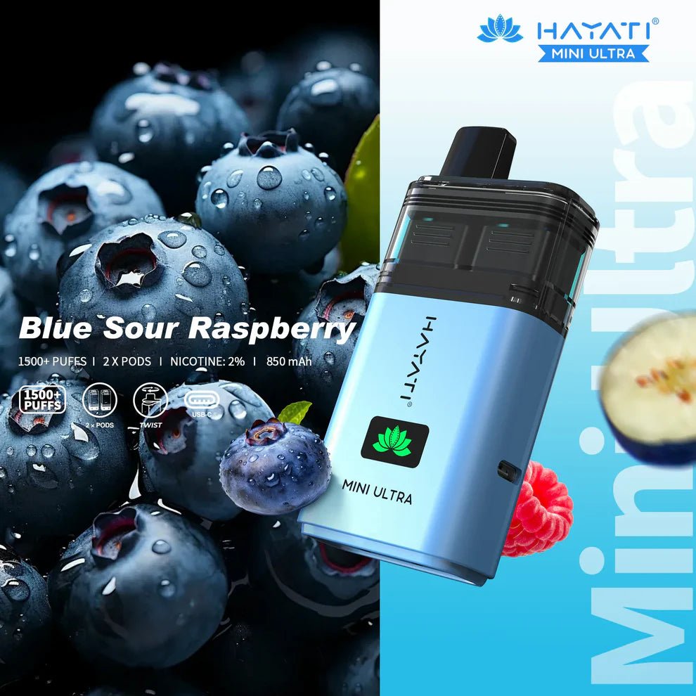 Hayati Mini Ultra 1500 Prefilled Vape Kit -Sour Apple / Juicy Peach-Planet Puff