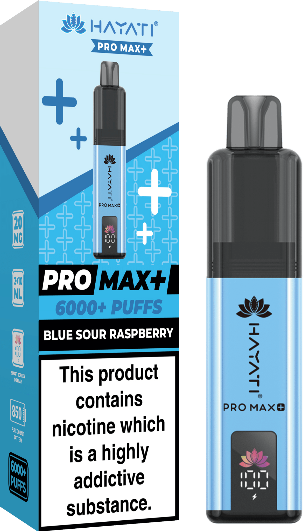 Hayati Pro Max+ 6000 Prefilled Vape Kit - Blue Sour Raspberry-Planet Puff