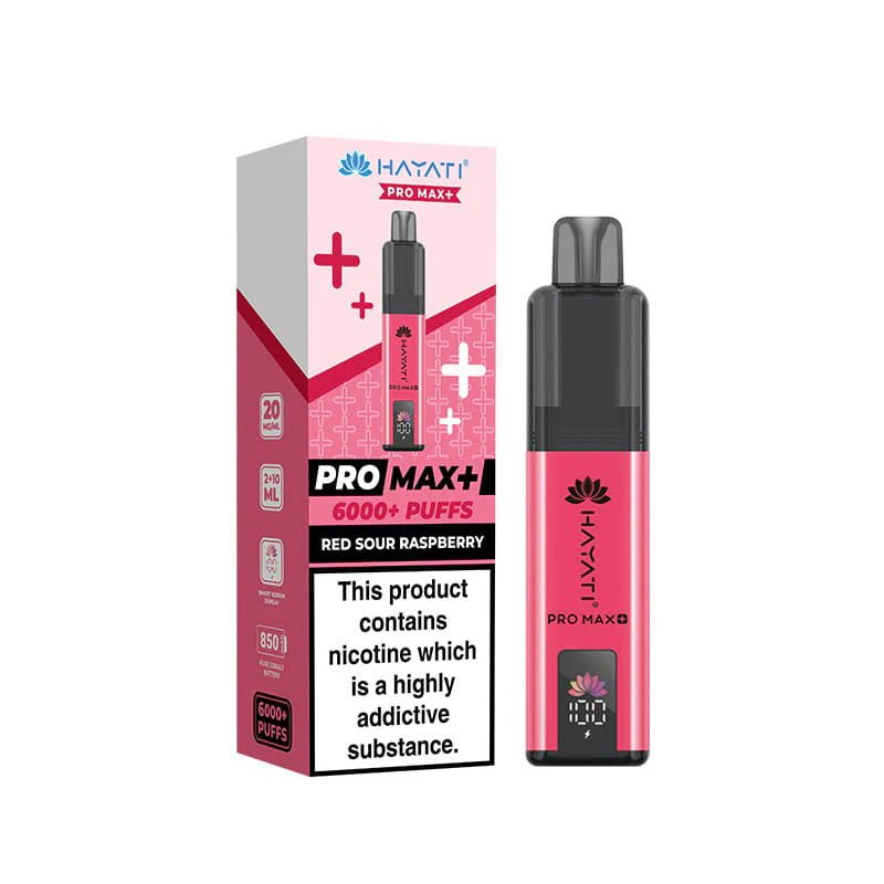 Hayati Pro Max+ 6000 Prefilled Vape Kit - Red Sour Raspberry-Planet Puff