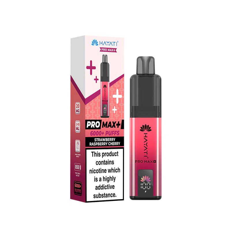 Hayati Pro Max+ 6000 Prefilled Vape Kit - Strawberry Raspberry Cherry-Planet Puff