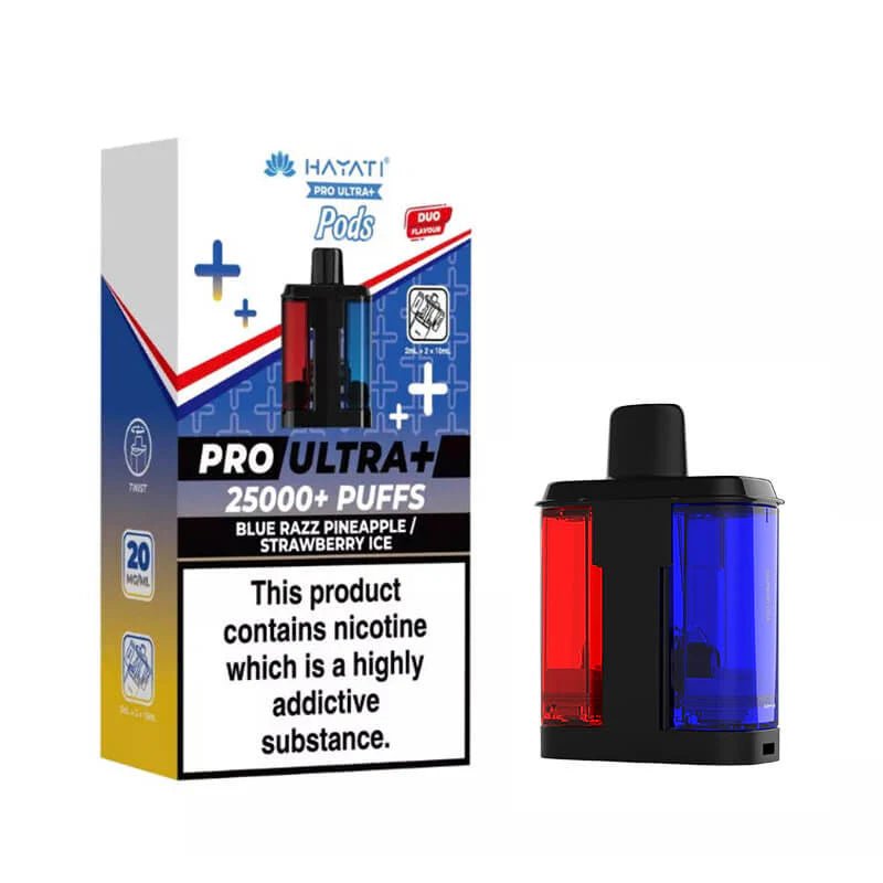 Hayati Pro Ultra Plus Pods - Blue Razz Pineapple/ Strawberry Ice-Planet Puff