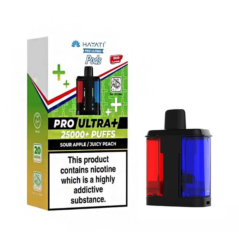 Hayati Pro Ultra Plus Pods - Sour Apple/ Juicy Peach-Planet Puff