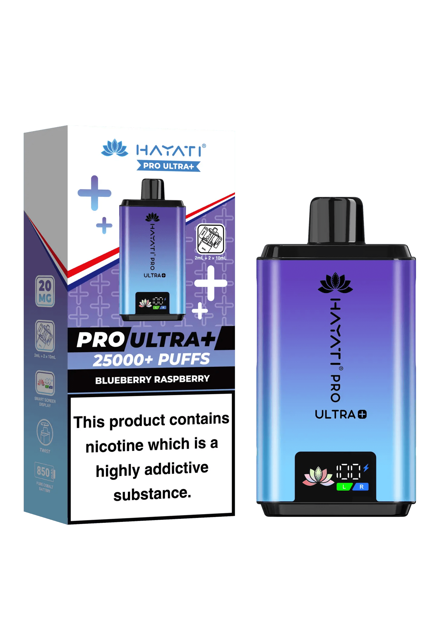 Hayati Pro Ultra Plus 25k Vape Kit -Blueberry Raspberry-Planet Puff
