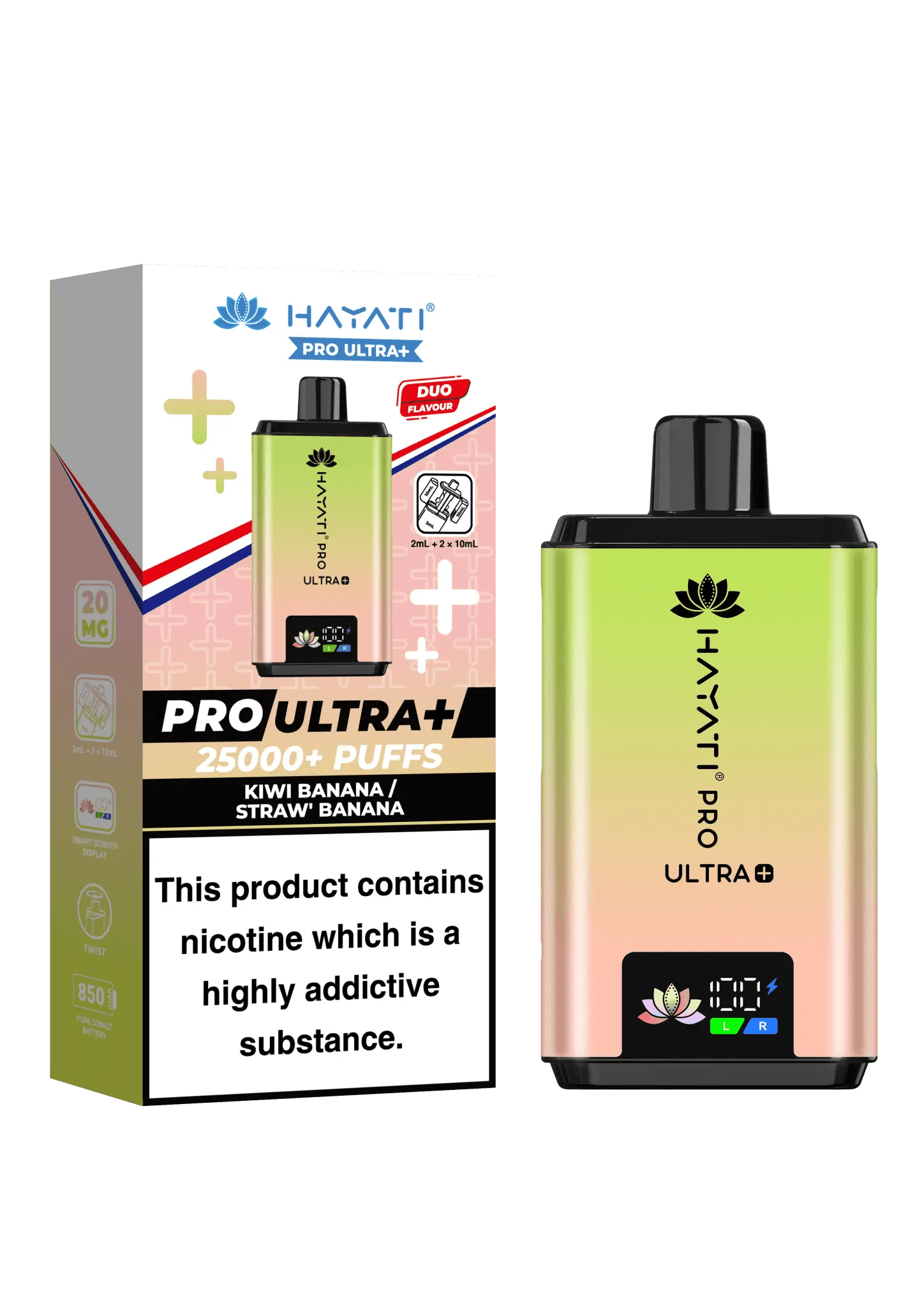 Hayati Pro Ultra Plus 25k Vape Kit -Kiwi Banana/Straw Banana-Planet Puff
