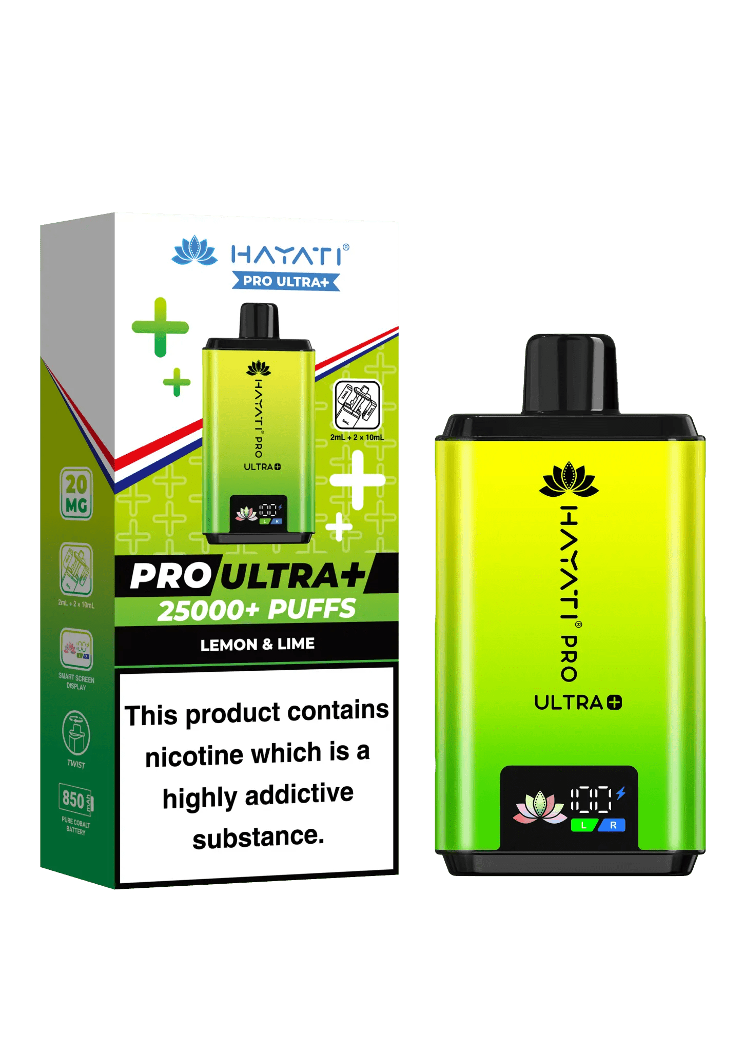 Hayati Pro Ultra Plus 25k Vape Kit -Lemon Lime-Planet Puff