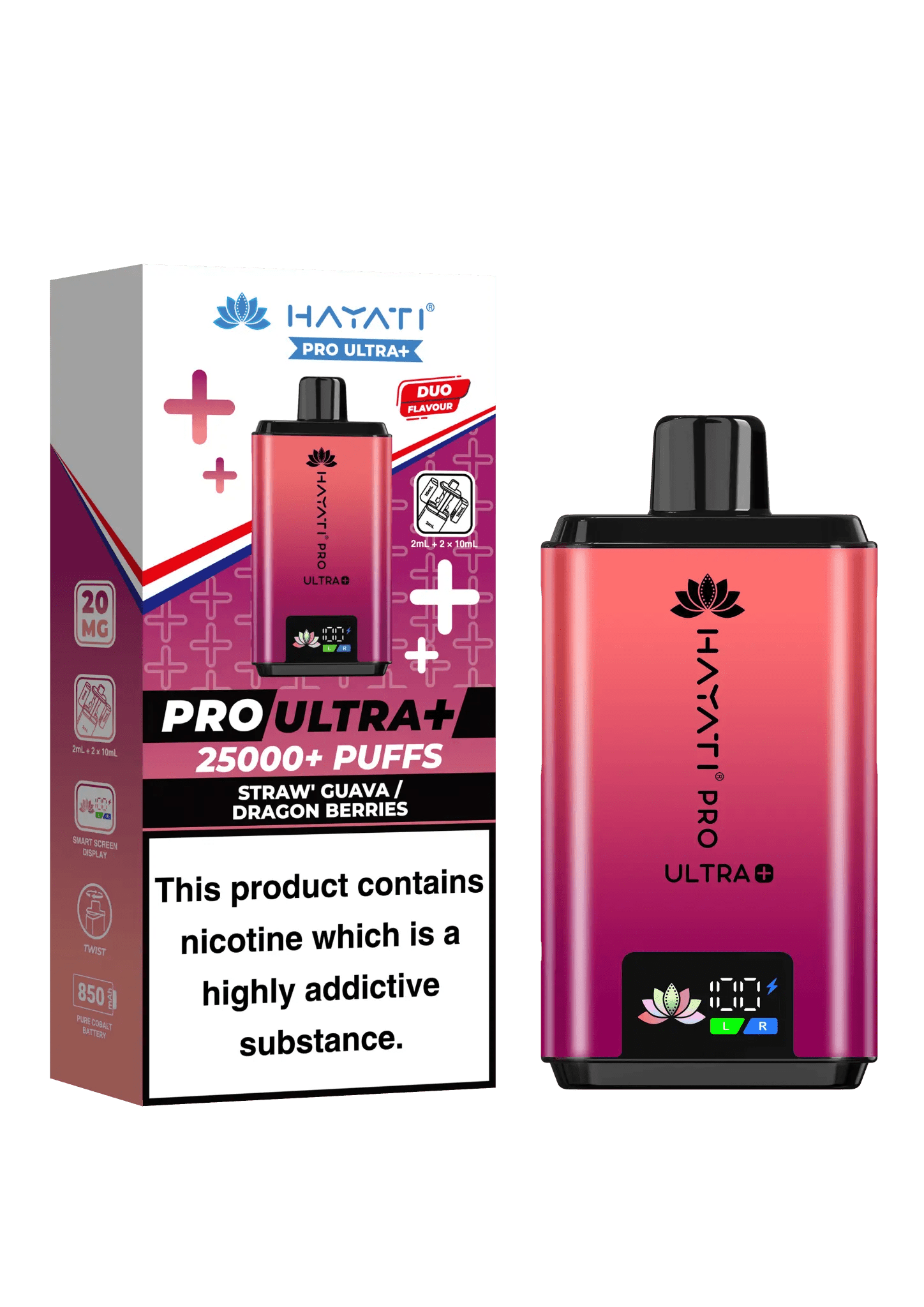 Hayati Pro Ultra Plus 25k Vape Kit -Straw Guava/ Dragon Berries-Planet Puff