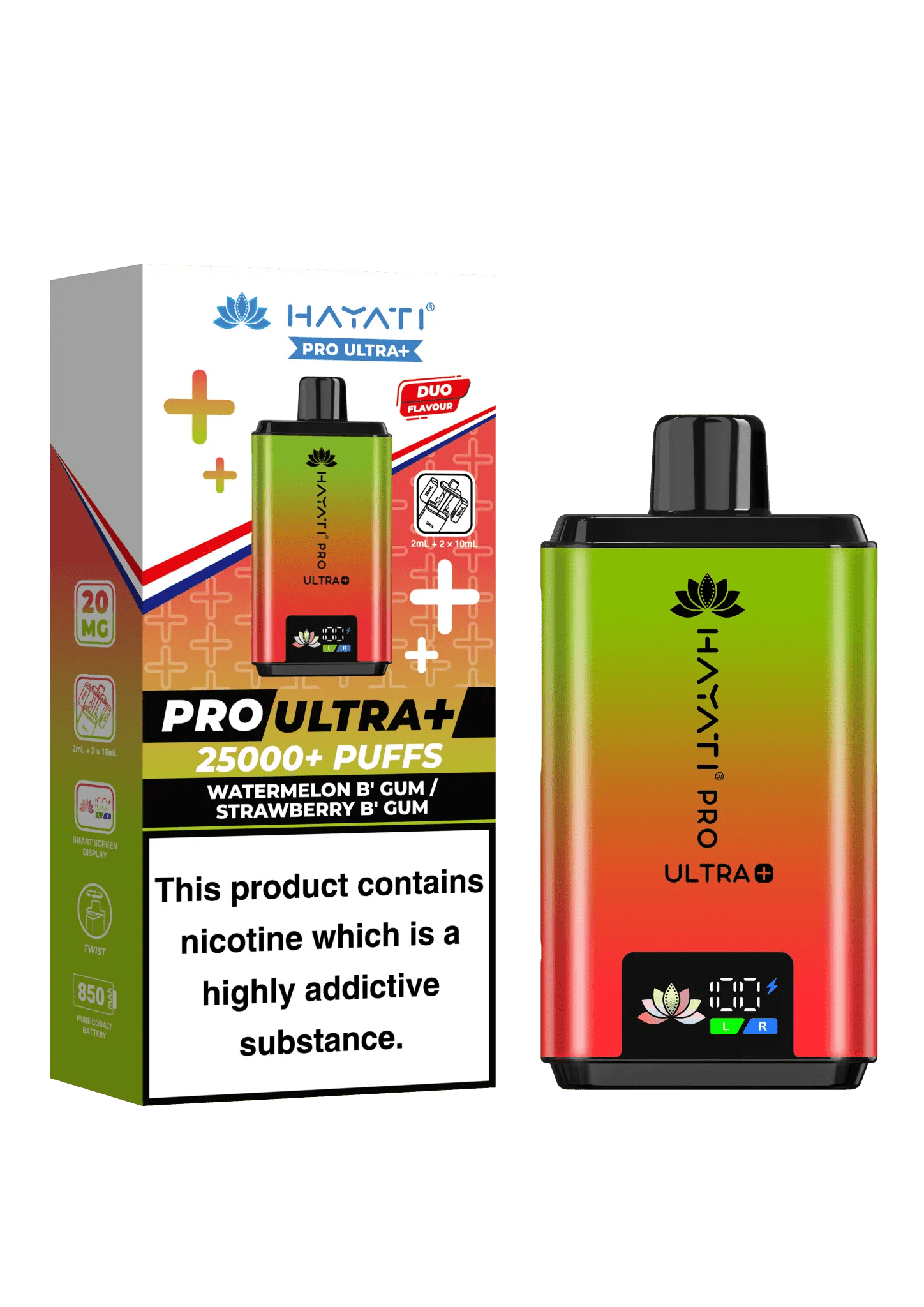 Hayati Pro Ultra Plus 25k Vape Kit -Watermelon B’Gum/ Strawberry B’Gum-Planet Puff