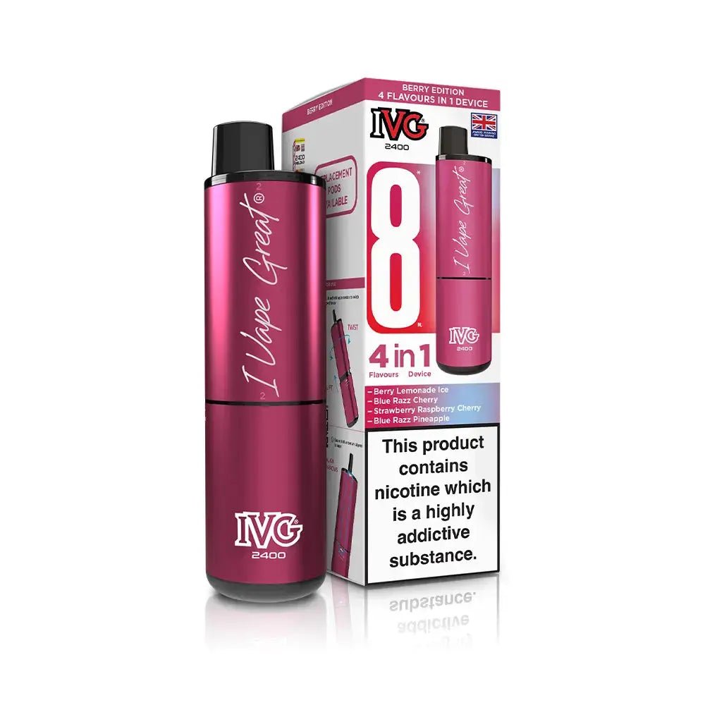 IVG 2400 Prefilled Vape Kit (5 Pack) -Berry Edition-Planet Puff