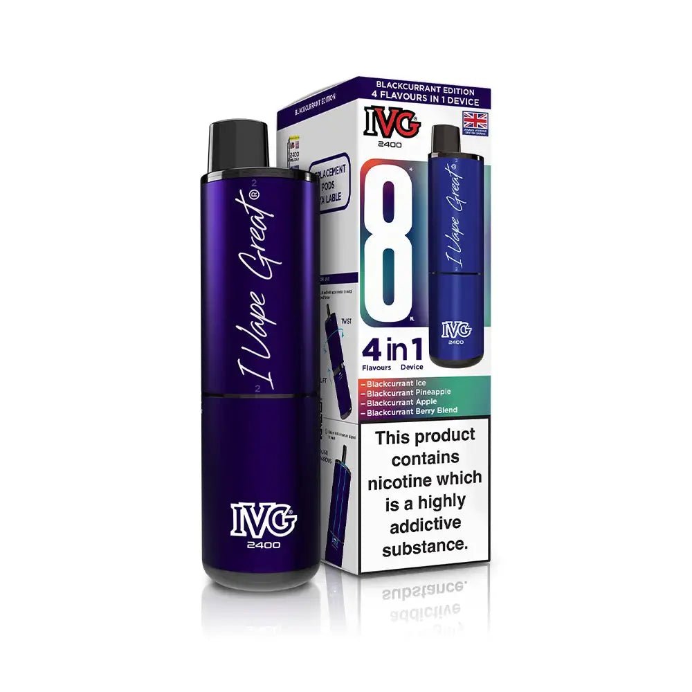 IVG 2400 Prefilled Vape Kit (5 Pack) -Blackcurrant Edition-Planet Puff