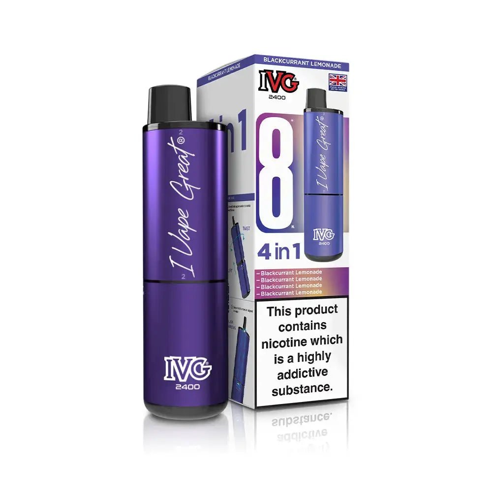 IVG 2400 Prefilled Vape Kit (5 Pack) -Blackcurrant Lemonade-Planet Puff