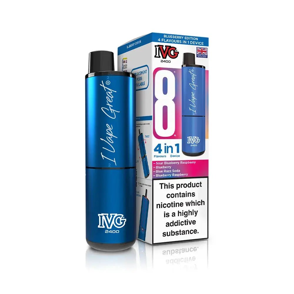 IVG 2400 Prefilled Vape Kit (5 Pack) -Blueberry Edition-Planet Puff